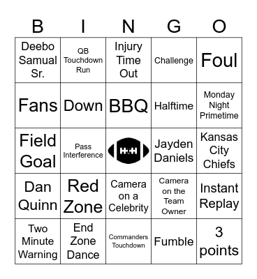 Football Bingo Card