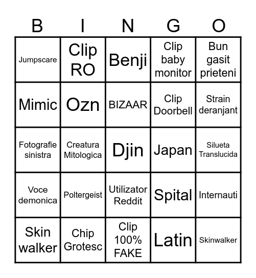 Paul Dadrian bingo Card
