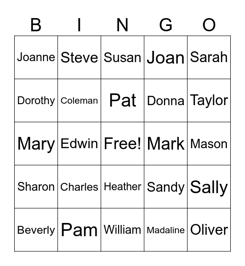 Happy Birthday PAM Bingo Card