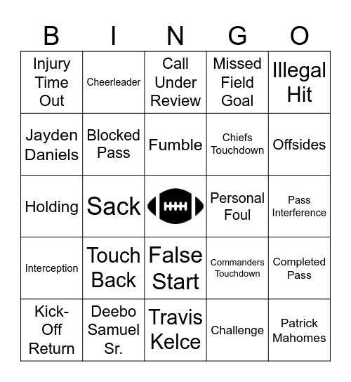 Football Bingo Card