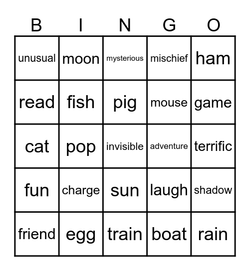 Literacy Month Bingo Card