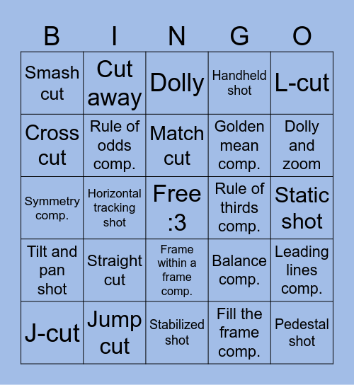 Film Week’s Final Bingo! Bingo Card