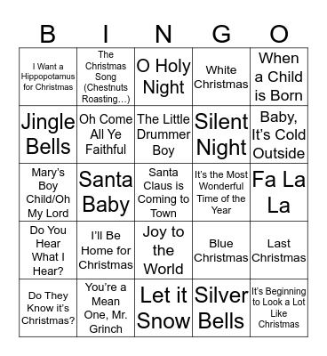 A Very Co-op and Career Christmas Bingo Card