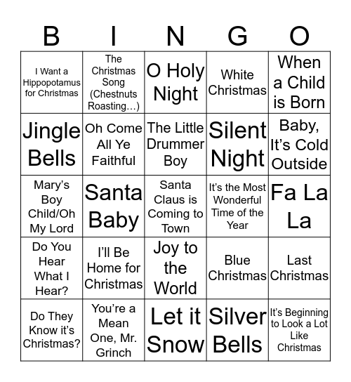 A Very Co-op and Career Christmas Bingo Card