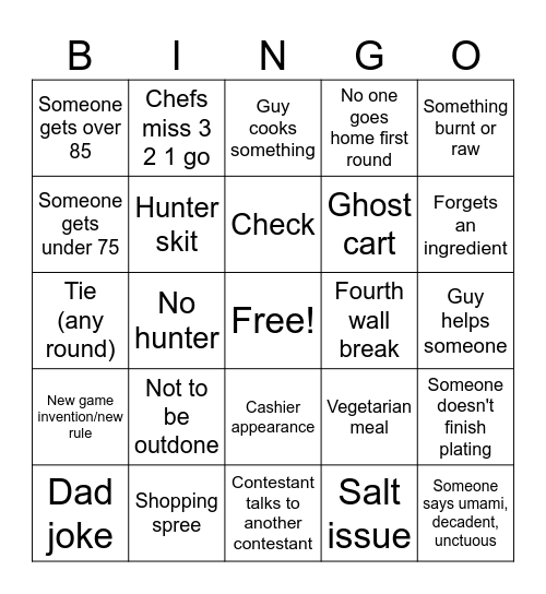 Ggg Bingo Card