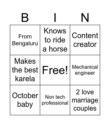 Abhinav and Janhavi’s Diwali Party Bingo Card