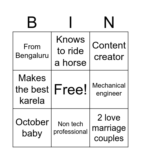 Abhinav and Janhavi’s Diwali Party Bingo Card