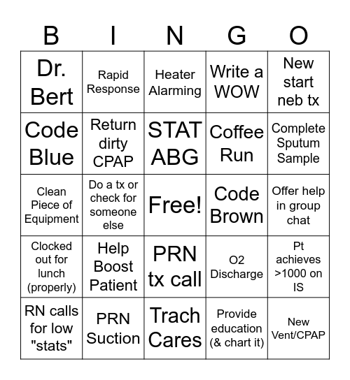 Name:___________ Date: ______ Bingo Card