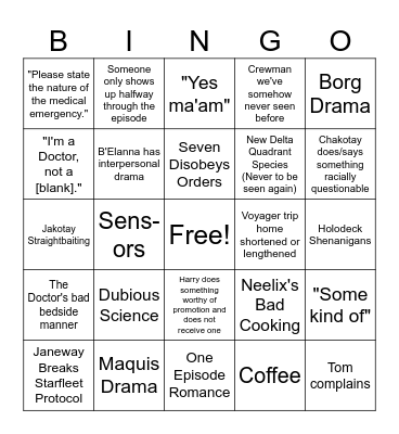 Voyager Bingo Card