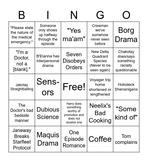 Voyager Bingo Card