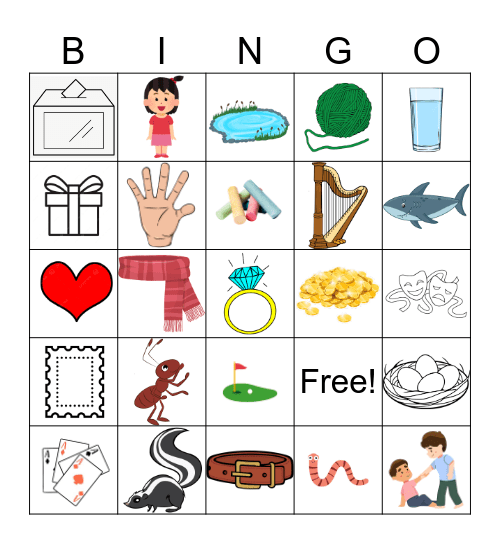 Final Consonant Blends Bingo Card