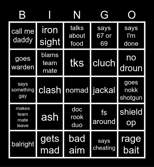 n30nxp bingo card Bingo Card