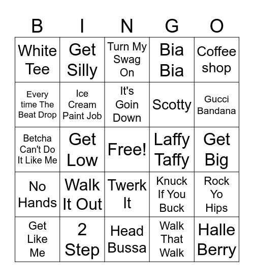 Let's Get Crunk Bingo Card
