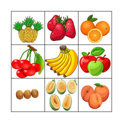 Fruit Bingo Card