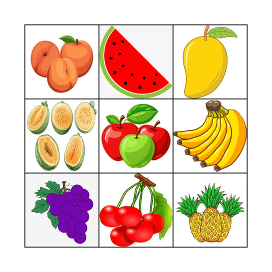 Fruit Bingo Card