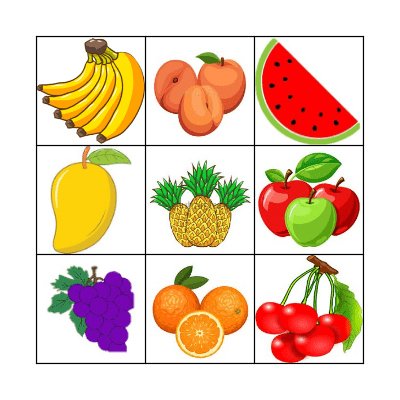 Fruit Bingo Card
