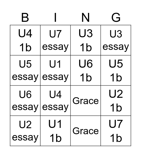背书五子棋 Bingo Card