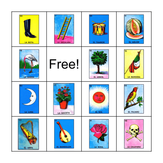 Lotería Mexicana Bingo Card