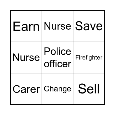 Unit 4: Vocabulary Bingo Card