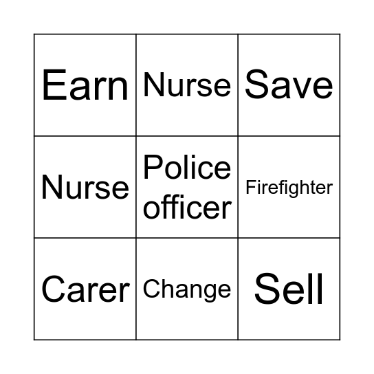 Unit 4: Vocabulary Bingo Card