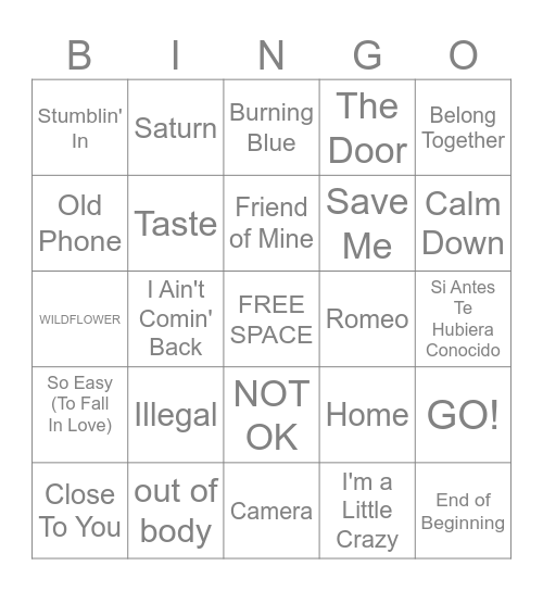 1/19/2026 Bingo Card