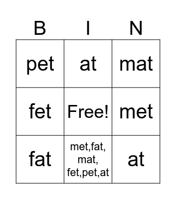 BINGO SOUNDS Bingo Card