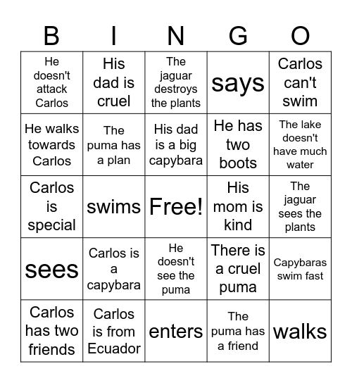 Capibara con botas 6 Bingo Card