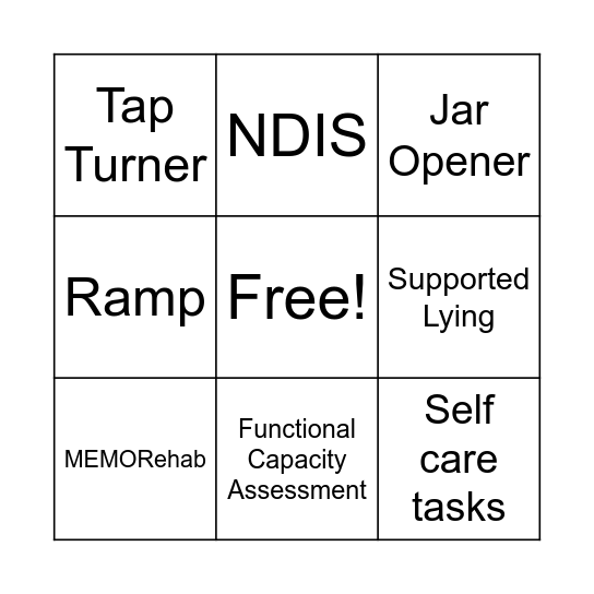 OT in Action! Bingo Card