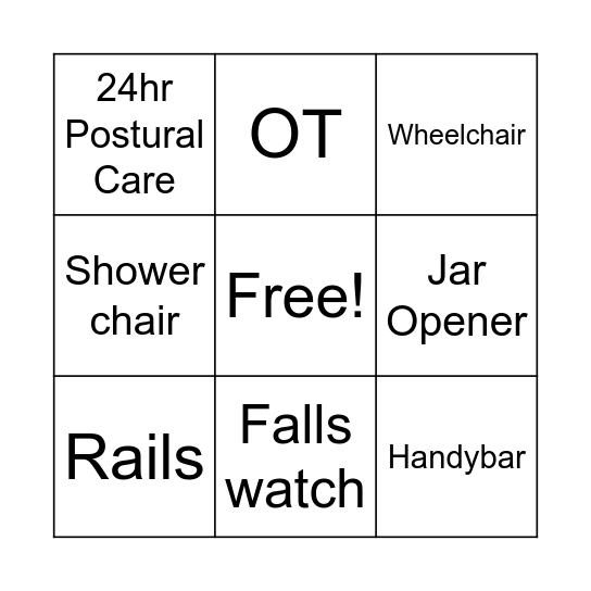 OT in Action! Bingo Card