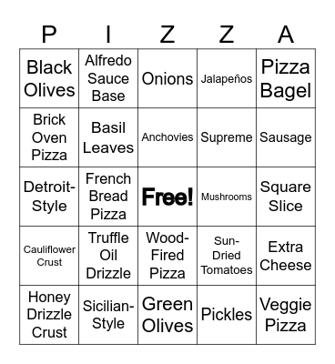 OUR 20th Slice: BINGO Card