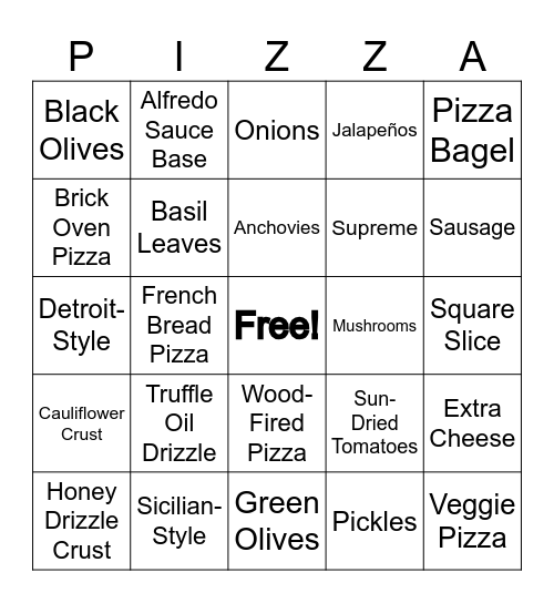 OUR 20th Slice: BINGO Card