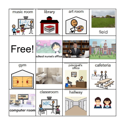 Places At School Bingo Card
