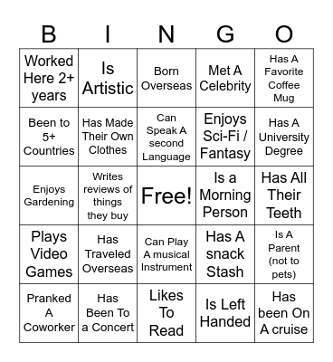 Coworker Bingo Jon Bingo Card