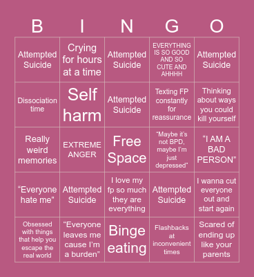 BPD BINGO Card