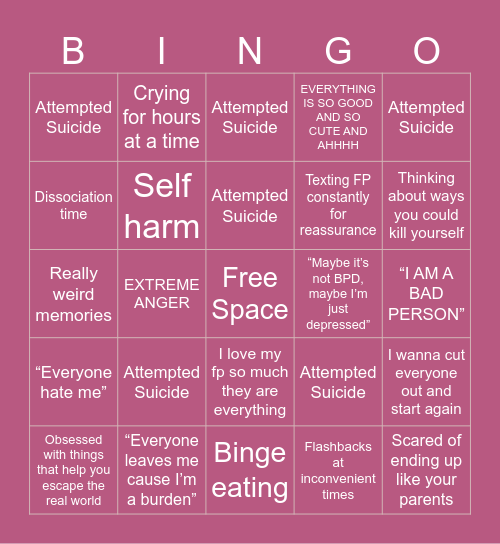 BPD BINGO Card