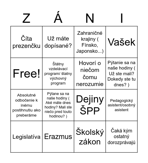 Bingo Card