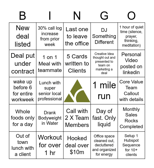 Palomar Bingo Card