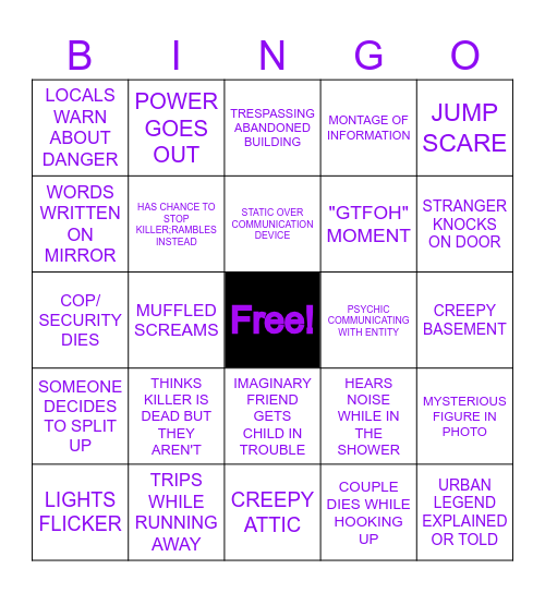 Spooky Bingo Card