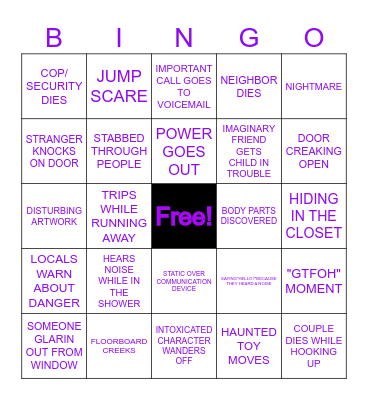 Spooky Bingo Card