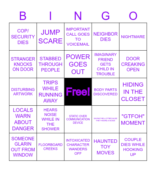 Spooky Bingo Card
