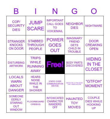 Spooky Bingo Card