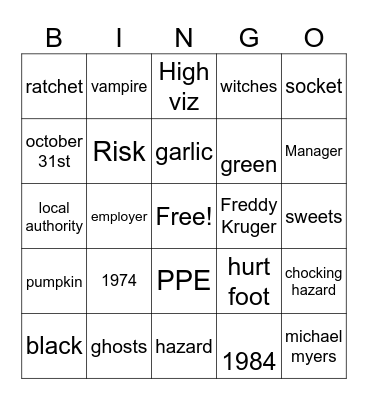 Halloween Bingo Card