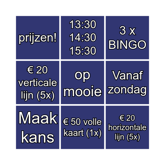 Merkur Casino Bingo Card