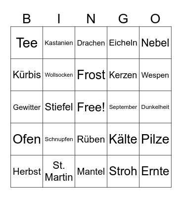 HerbstBingo Card