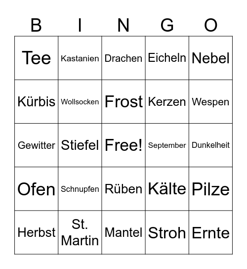 HerbstBingo Card