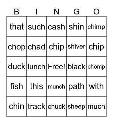 sounds Bingo Card
