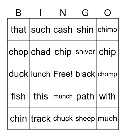 sounds Bingo Card