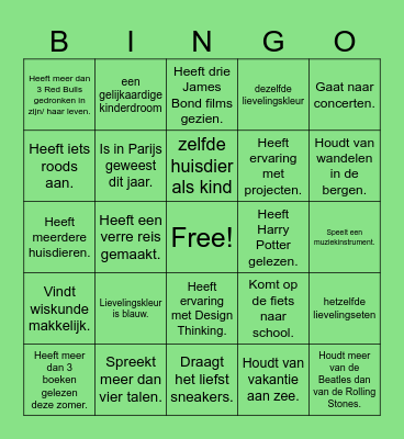 kennismakingsbingo Card