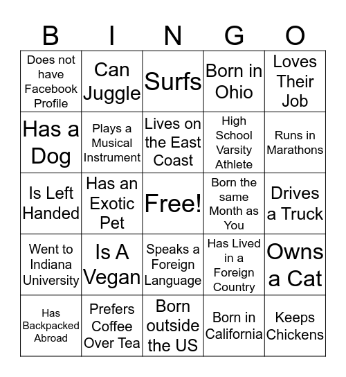 Arbor Holiday Bingo Card