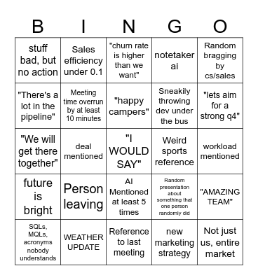 TOWN HALL MEETING Bingo Card